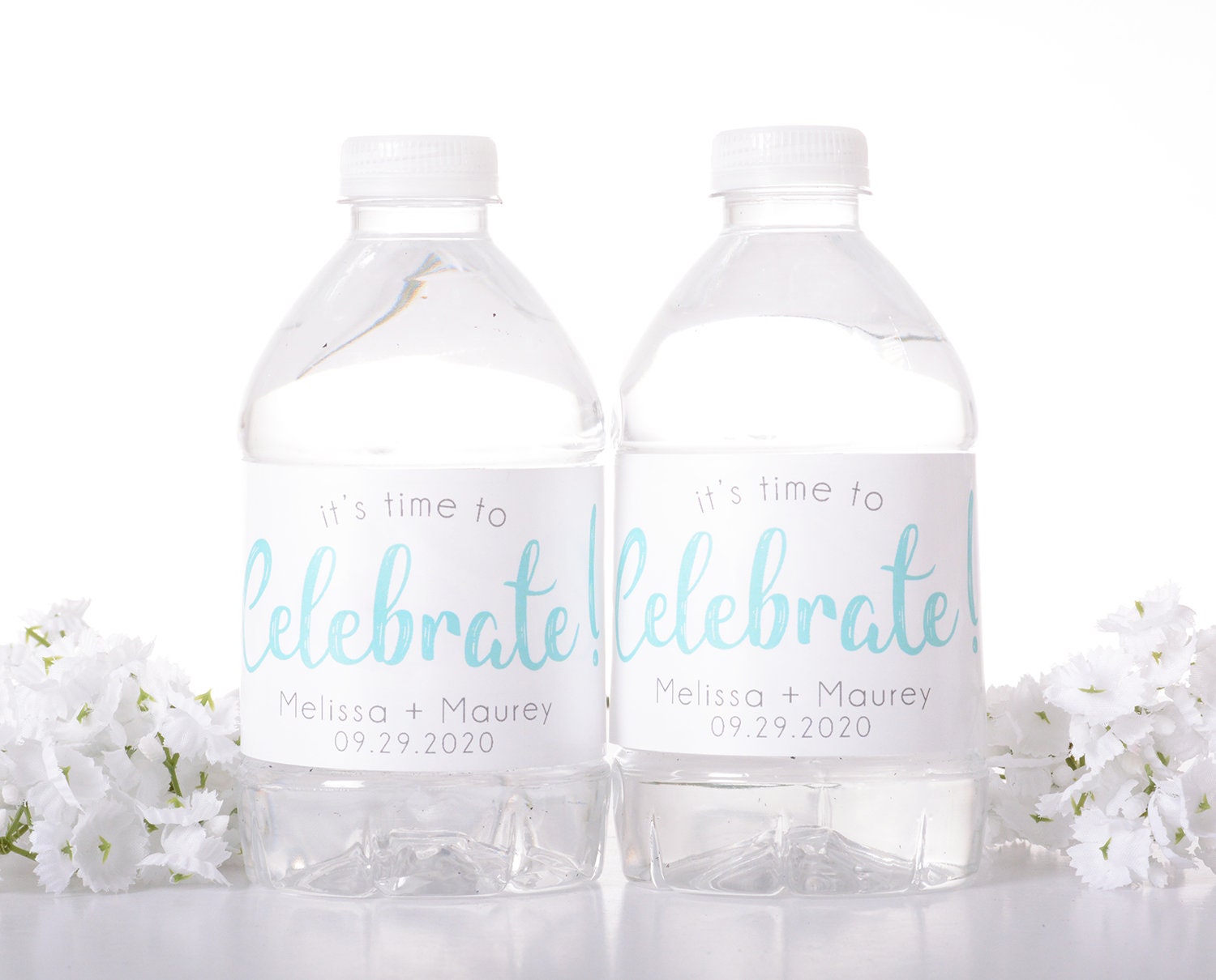 Celebrate Wedding Stickers, Waterproof Bottle Labels, Water Wraps, Custom Reception Decorations