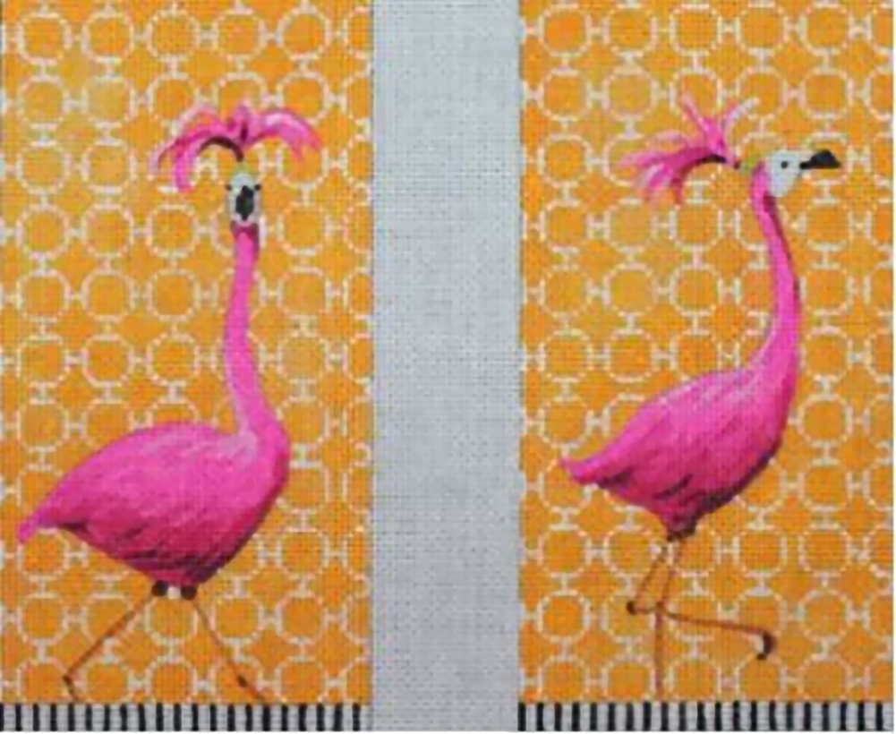 Needlepoint Handpainted Colors Of Praise Flamingo Eyeglass Case 9x7