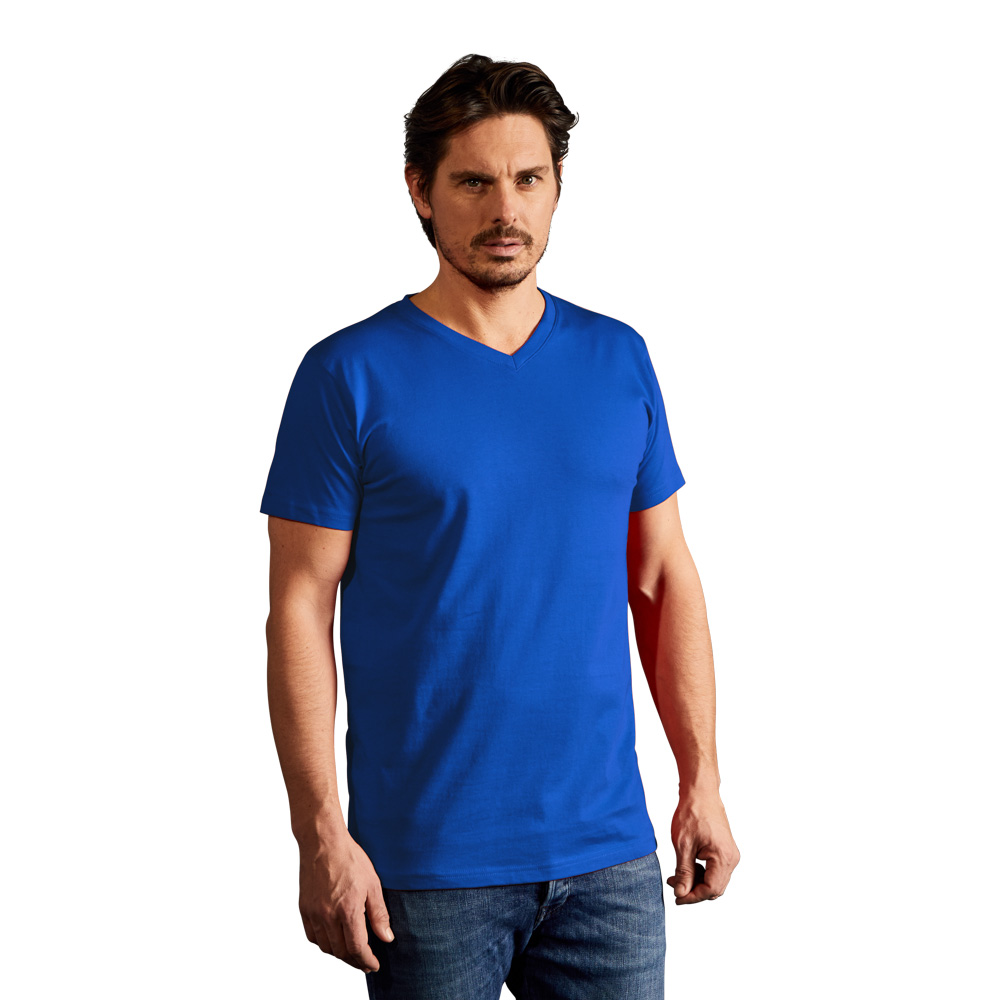 Premium V-Ausschnitt T-Shirt Herren, Königsblau, XXL