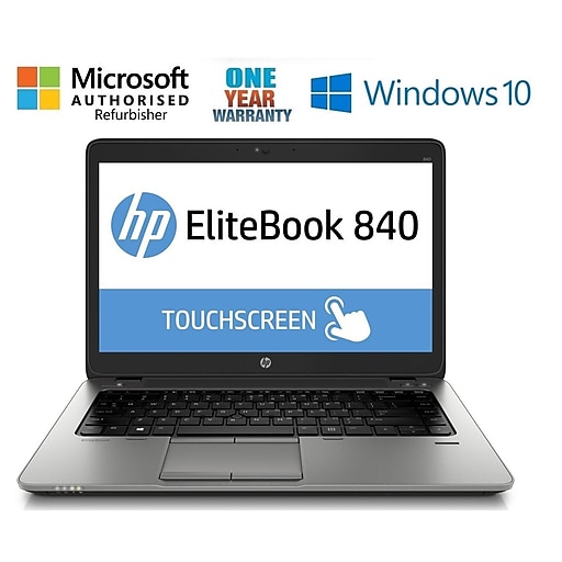 HP EliteBook 840 G1, 14" Refurbished Laptop, Intel core i7 4600U 2.1 GHz Processor, 8GB Memory, 240GB SSD, Windows 10