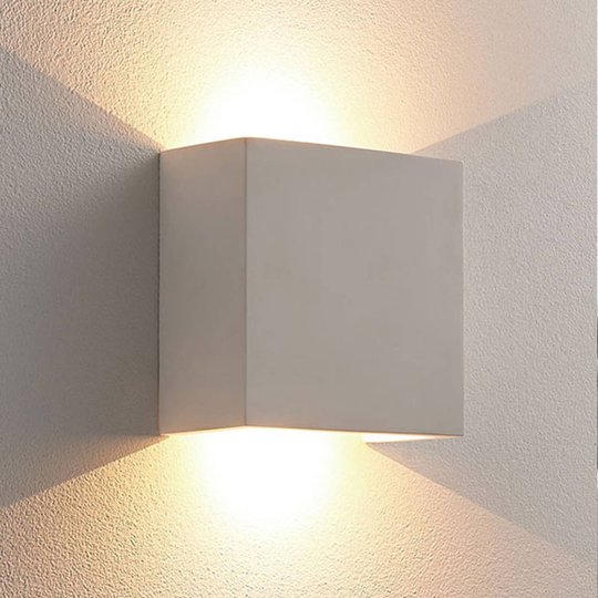 Anneke - valkoinen LED-seinävalaisin, kipsiä