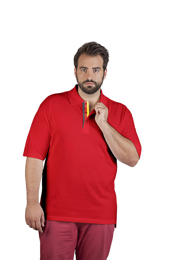 Fanshirt Deutschland Superior Poloshirt Plus Size Herren, Rot, XXXL