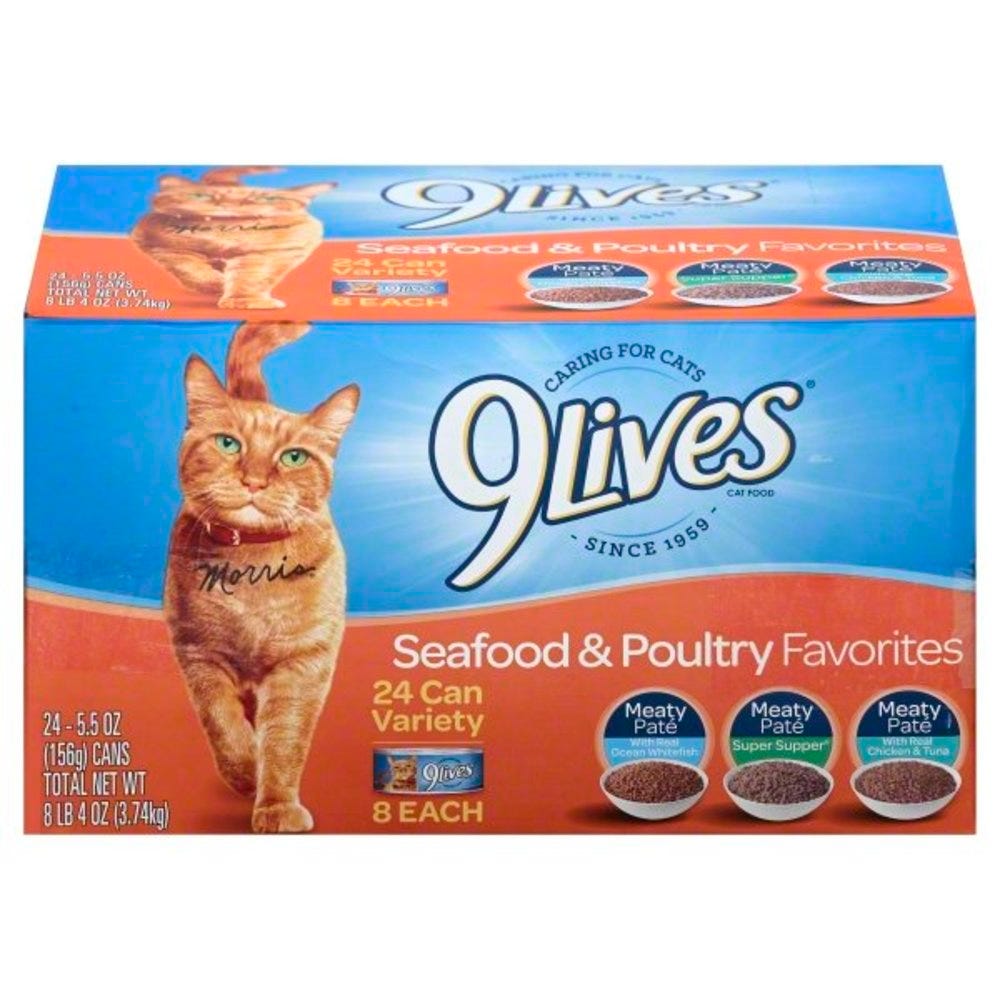 9Lives Wet Food, Seafood & Poultry Favorites Variety - 24 pk