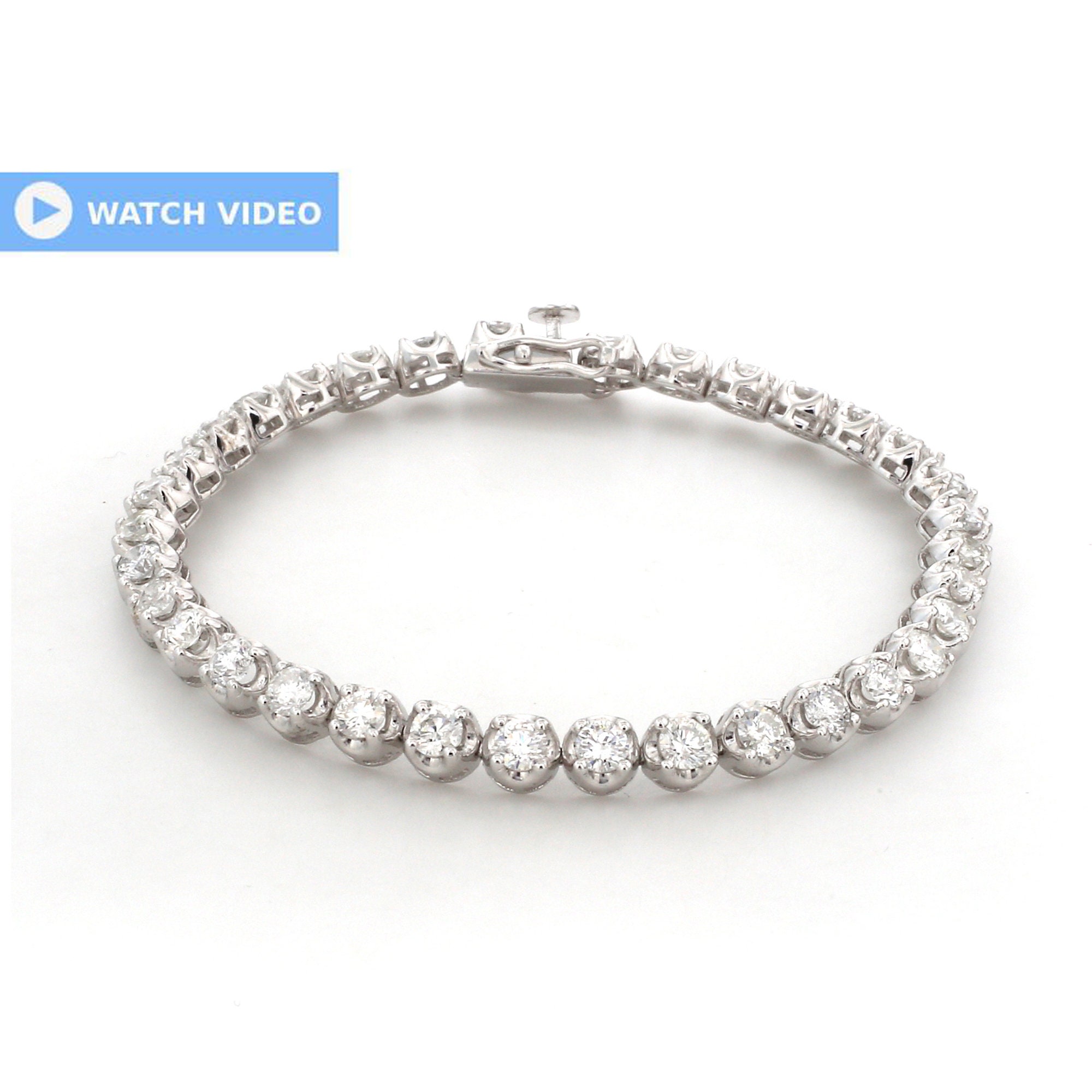 Certified Natural 5.80 Ct. Hi/Si Clarity Round Diamond Tennis Bracelet Solid 14K White Gold Handmade Fine Wedding Jewelry