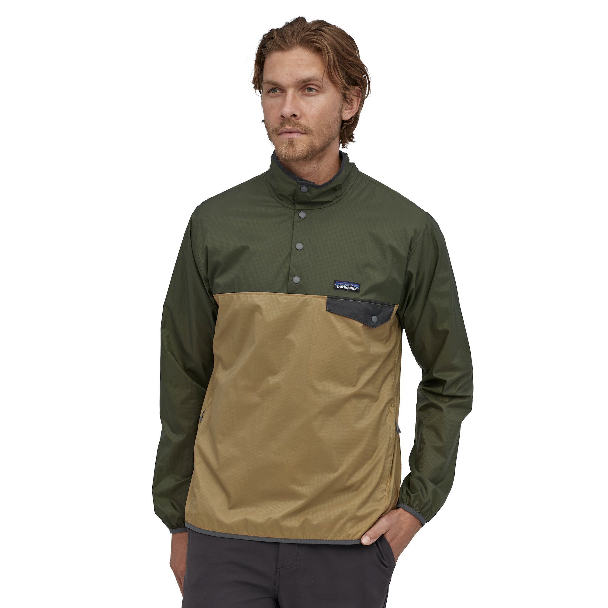 Patagonia Houdini® Snap-T® Pullover - 100% recycled nylon, Classic Tan / M