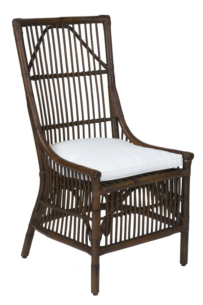 East at Main Casual Polyester/Polyester Blend Side Chair (Rattan Frame) in Brown | TT-WR-WS102-BR