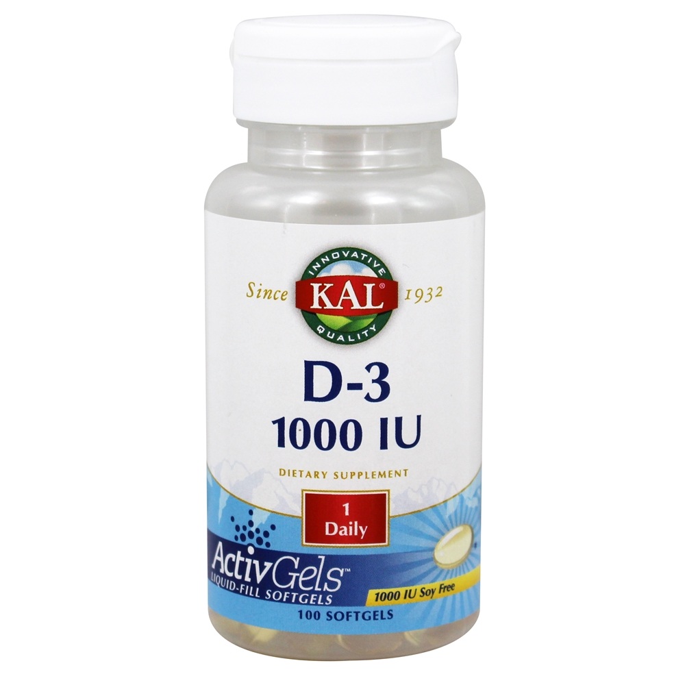 Kal - Vitamin D3 1000 IU - 100 Softgels