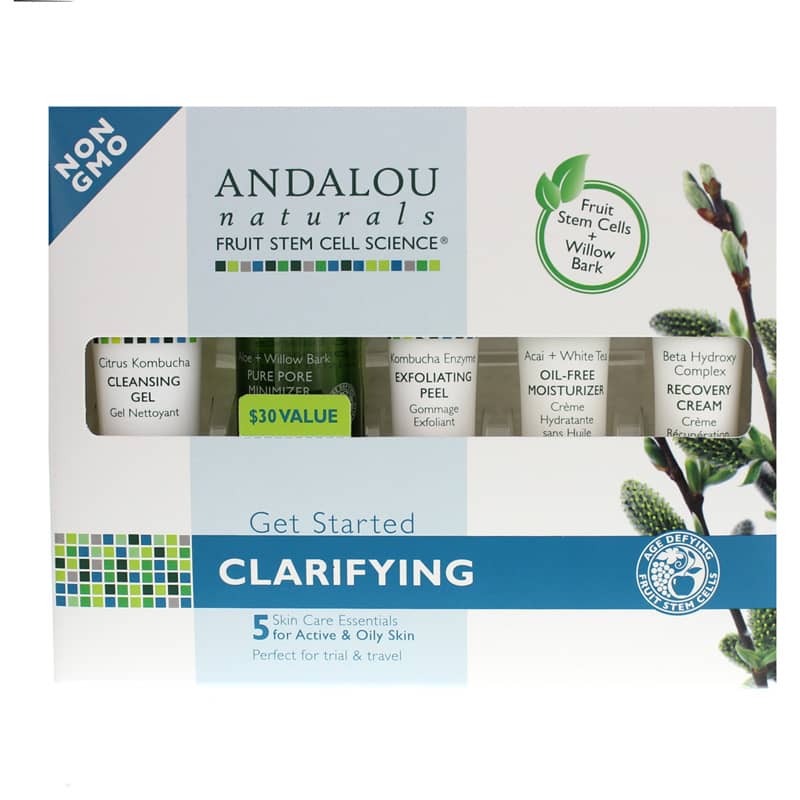 Andalou Naturals Get Started Skin Care Essentials Kit, Clarifying Formula 5 Products