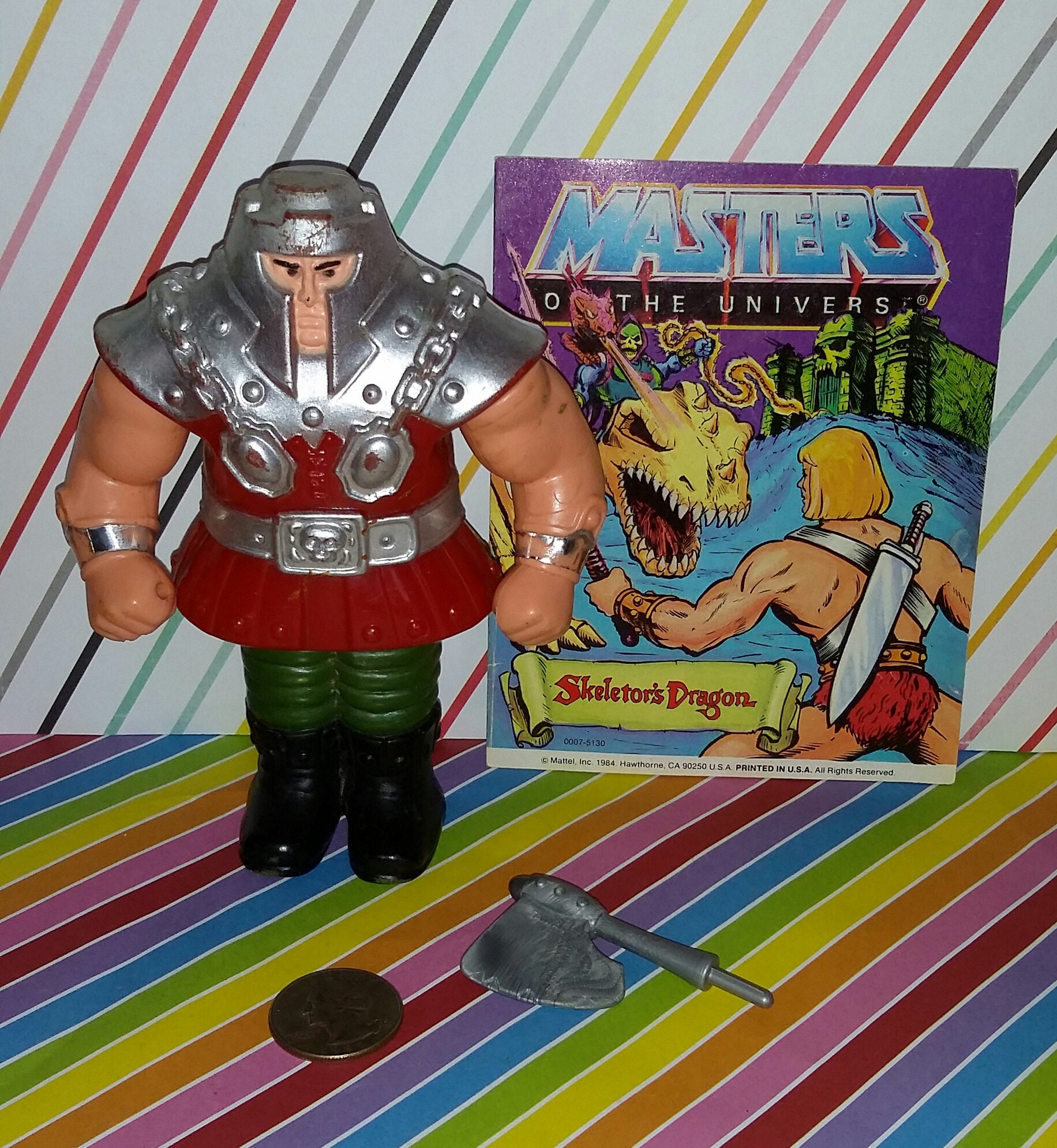 Vintage 1982 Masters Of The Universe Ram Man Figure with Mini Comic