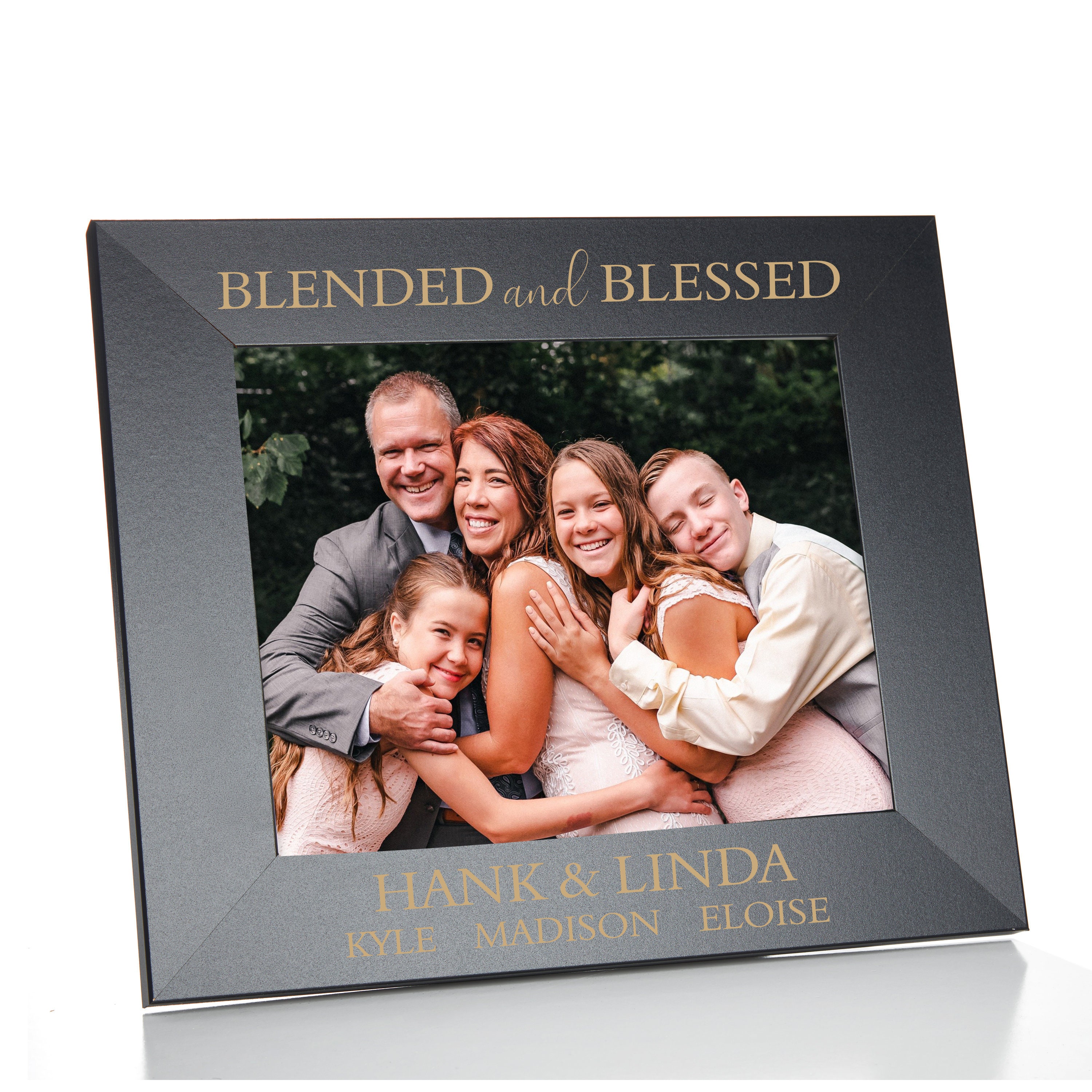 Personalized Blended Family Picture Frame | & Blessed For Step Gift Mom