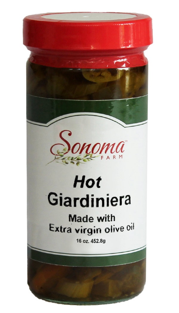 Hot Giardiniera Made With Extra Virgin Olive Oil 16 Oz