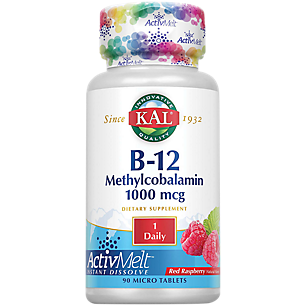 B12 Methylcobalamin - Instant Dissolve - Natural Red Raspberry Flavor - 1,000 MCG (90 Micro Tablets)
