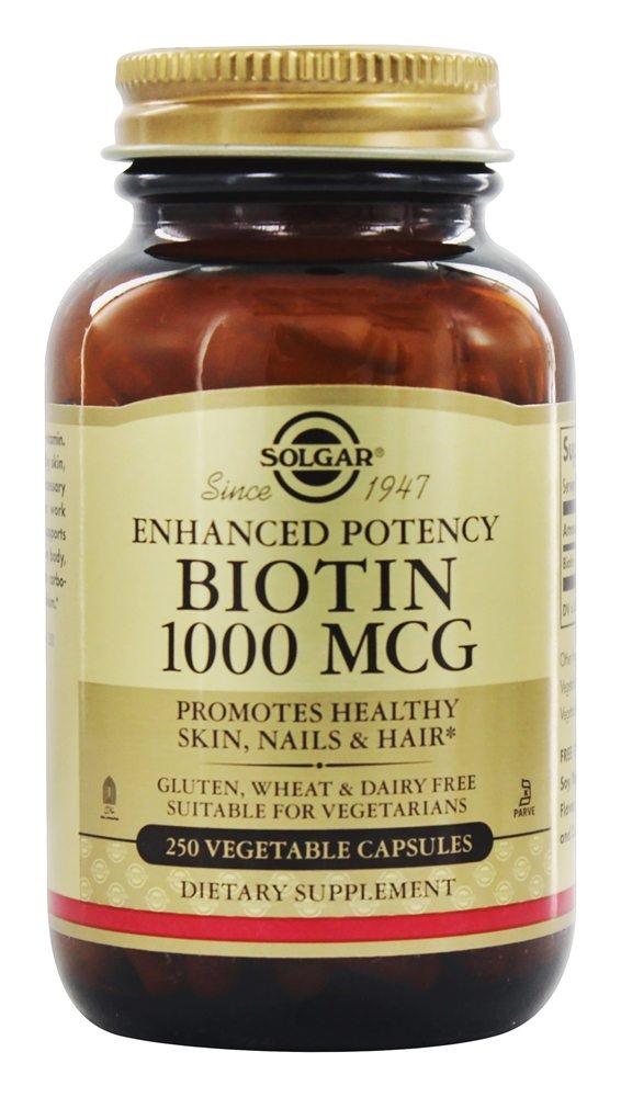 Solgar - Biotin Enhanced Potency 1000 mcg. - 250 Vegetarian Capsules