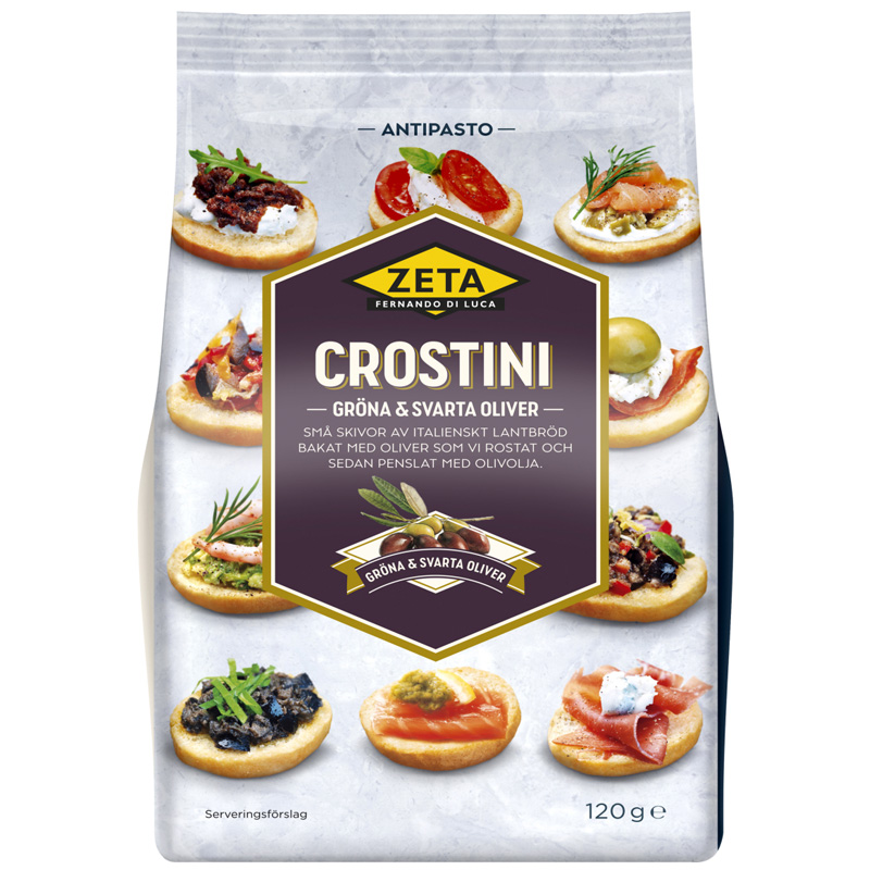 Crostini Gröna & Svarta Oliver 120g - 40% rabatt