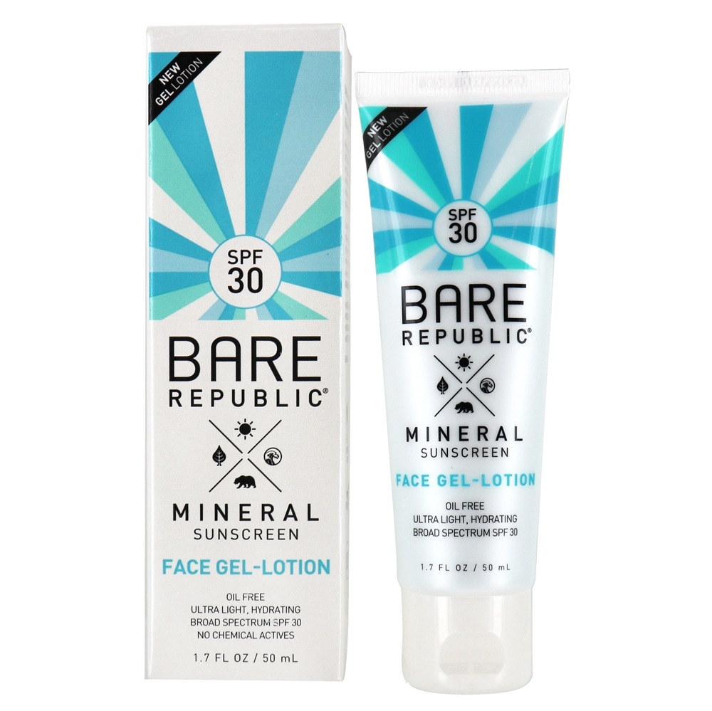 Bare Republic - Mineral Face Sunscreen Gel-Lotion Natural Fragrance 30 SPF - 1.7 fl. oz.