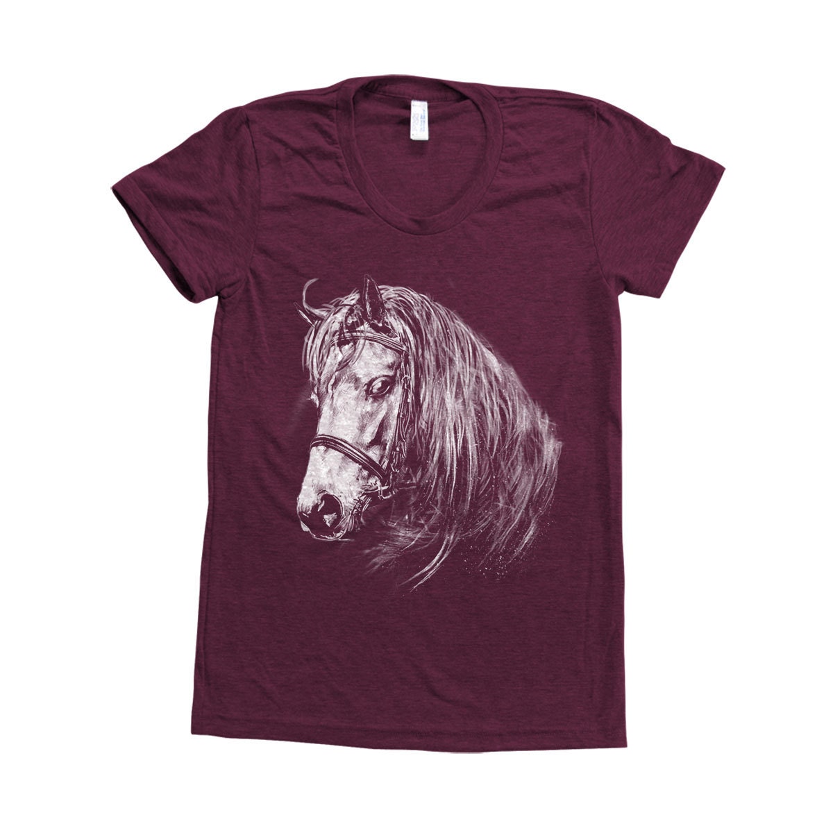 Horse Shirt Women Tri-Blend Short Sleeve Screen Print Tshirt Available S, M, L, Xl