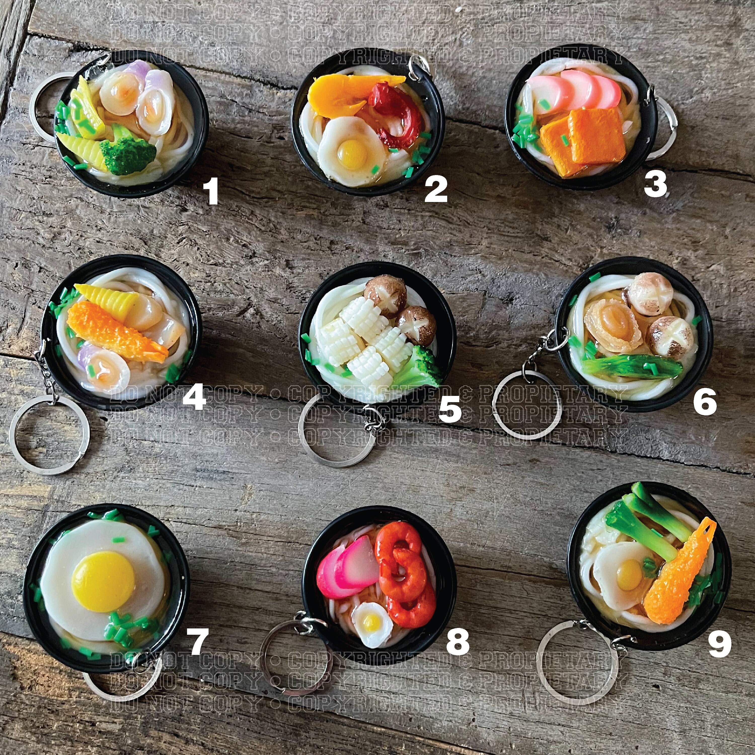 Japanese Miniature Simulated Food Bowl Of Ramen Keychain Style 1-9