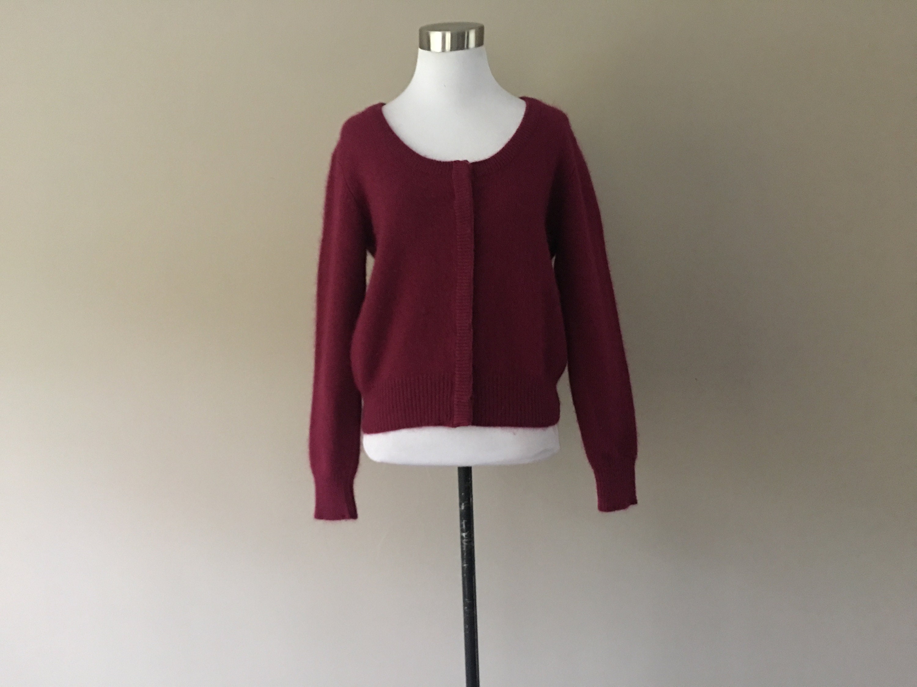 Angora Wool Blend Sweater Large Rose Pink B Moss Company