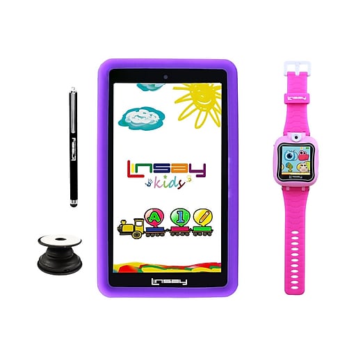Linsay 7" Tablet, 2GB RAM, 32GB, Android, Black/Purple/Pink (F7KPWPP)