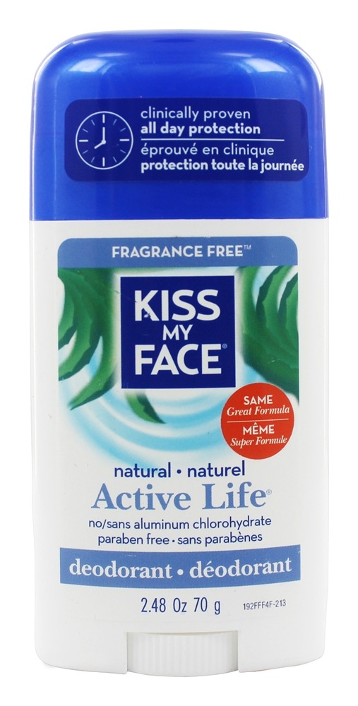 Kiss My Face - Natural Active Life Deodorant Stick Aluminum Free Fragrance Free - 2.48 oz.