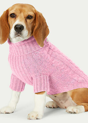 Polo Ralph Lauren Pet PINK Cable Turtleneck Cashmere Blend Dog Sweater L