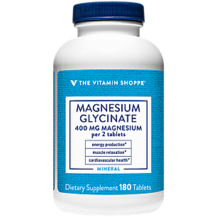 Magnesium Glycinate - Supports Energy Production, Muscle Relaxation & Cardiovascular Health - 400 MG (180 Tablets)