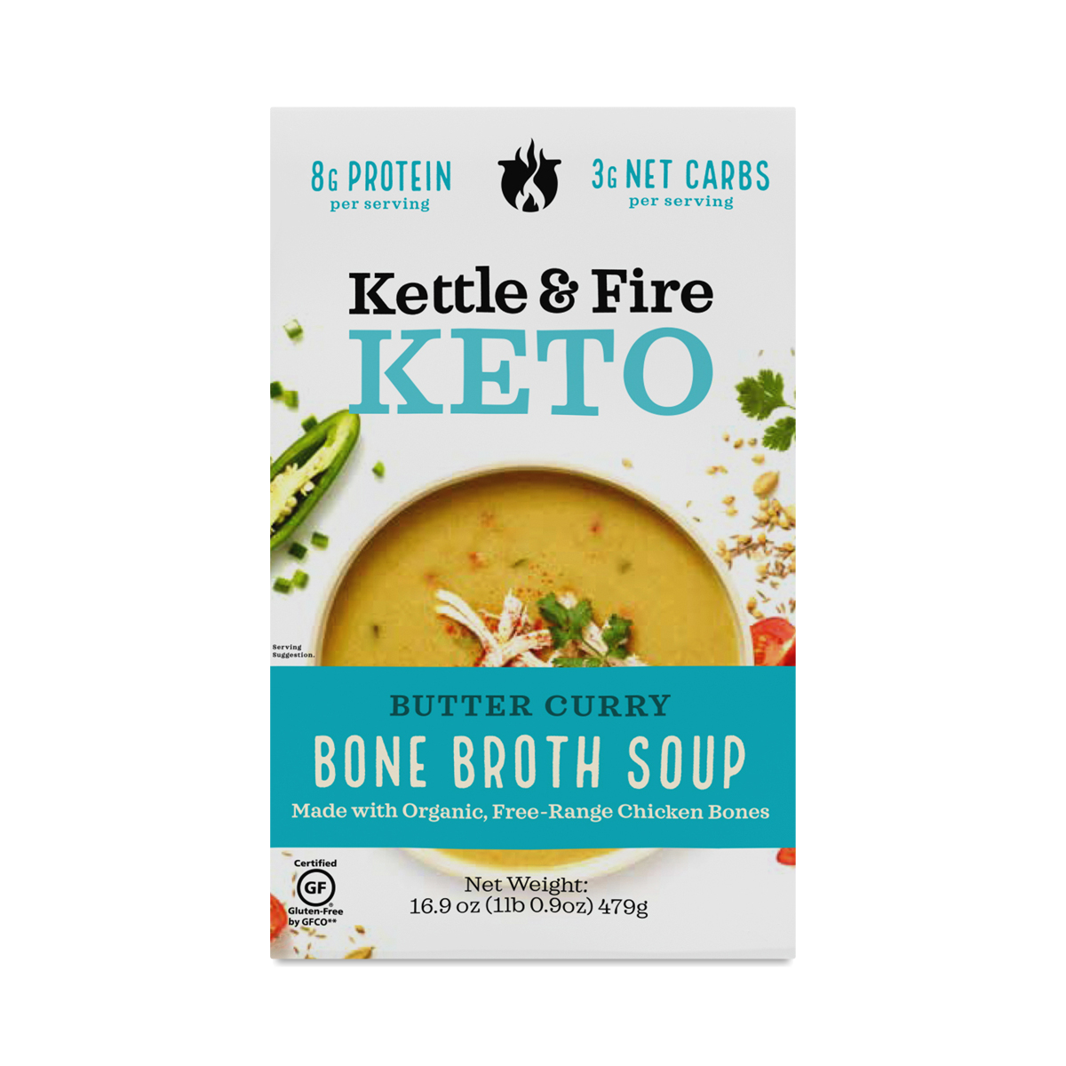 Kettle & Fire Soup, Keto Butter Curry 16.9 oz carton