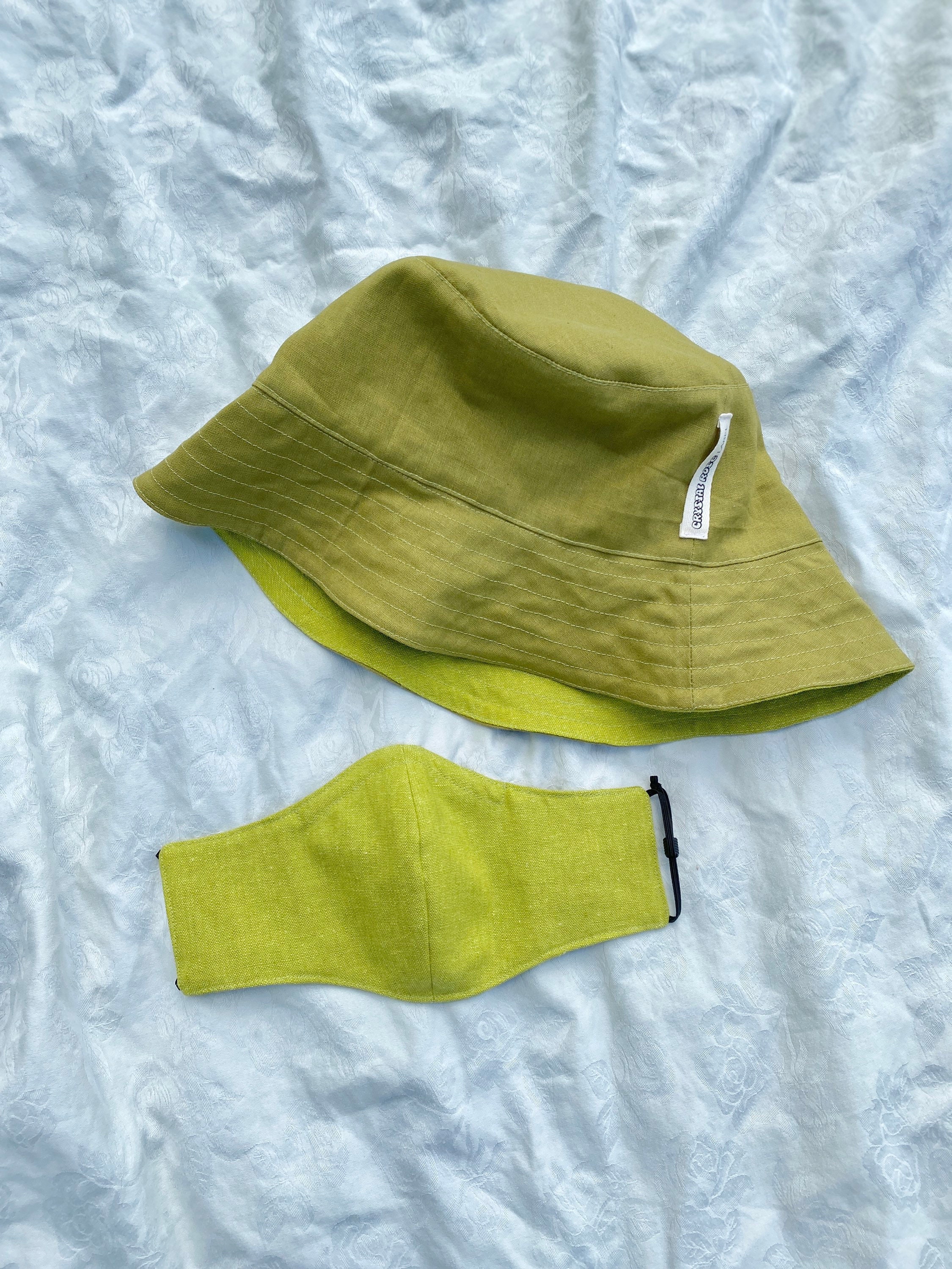 Unisex Linen Cotton Blend Shady Bucket Sun Hat Handmade Small Medium"