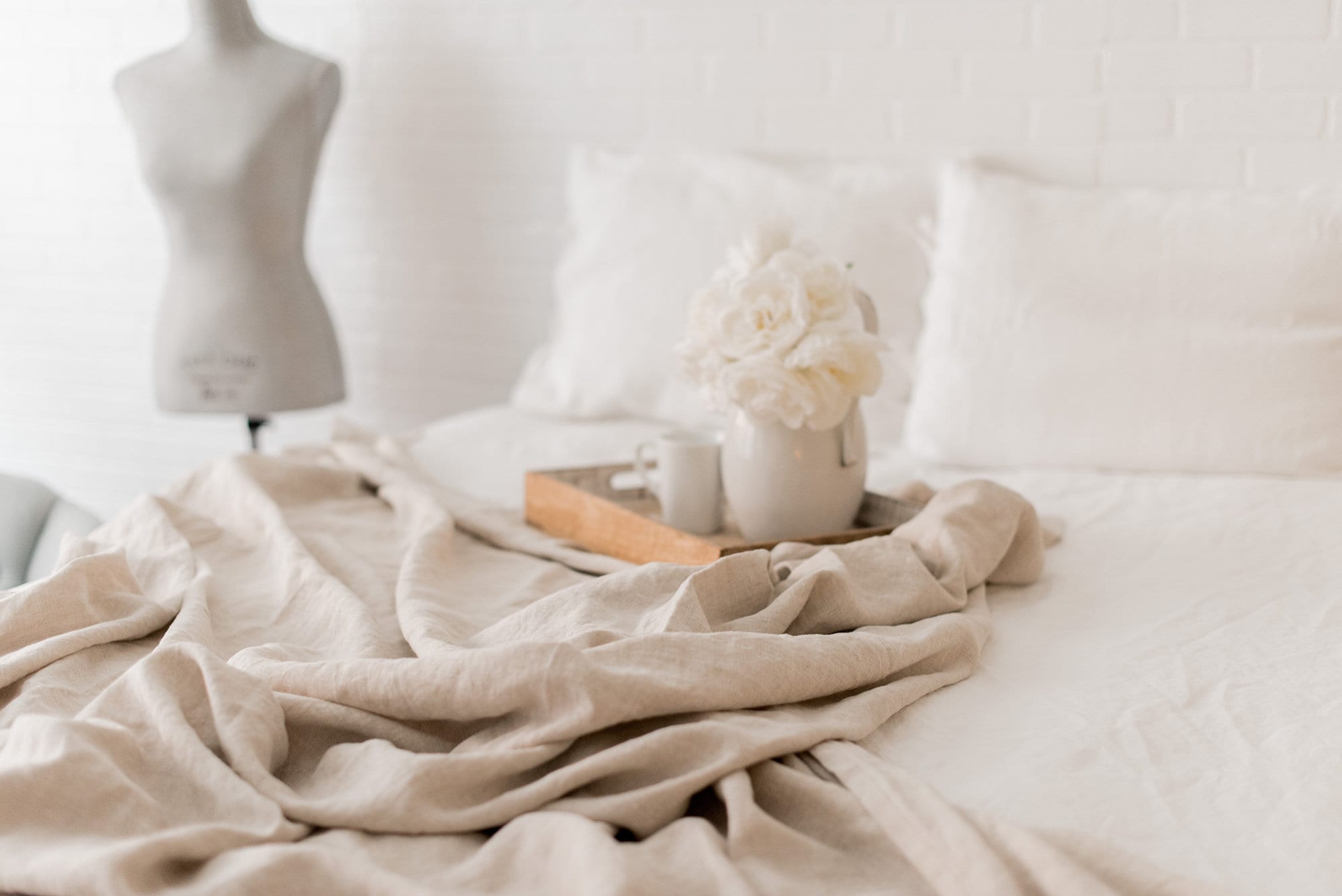 Linen Flat Bed Sheet - White, Mustard, Blue, Oatmeal Bedding Crib, Full, Queen, King Monogrammed Eco-Friendly
