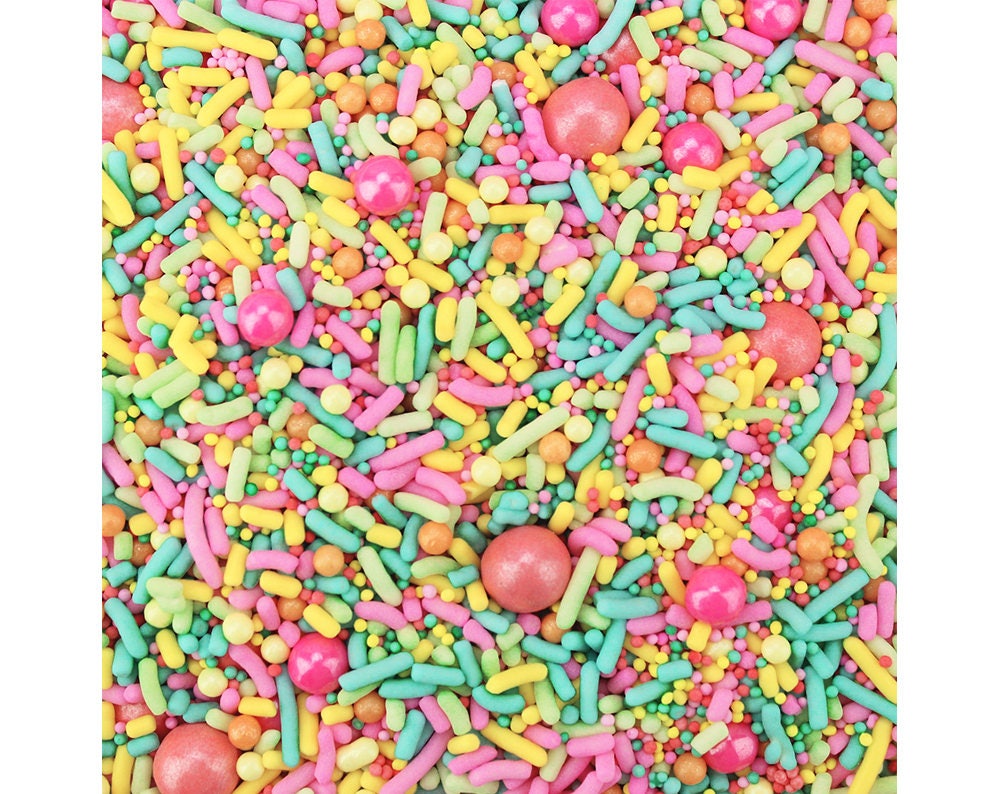 Palm Springs Sprinkle Blend - A Fun Mix Of Pink, Coral, Yellow, Orange, Green, Turquoise Sprinkles For Decorating Sweet Treats