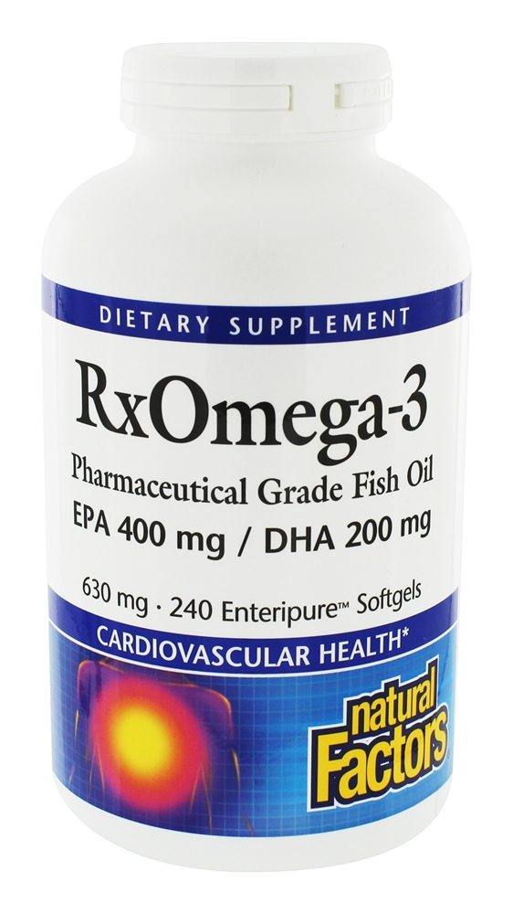 Natural Factors - RxOmega-3 Pharmaceutical Grade EPA 400 mg/DHA 200 mg - 240 Softgels