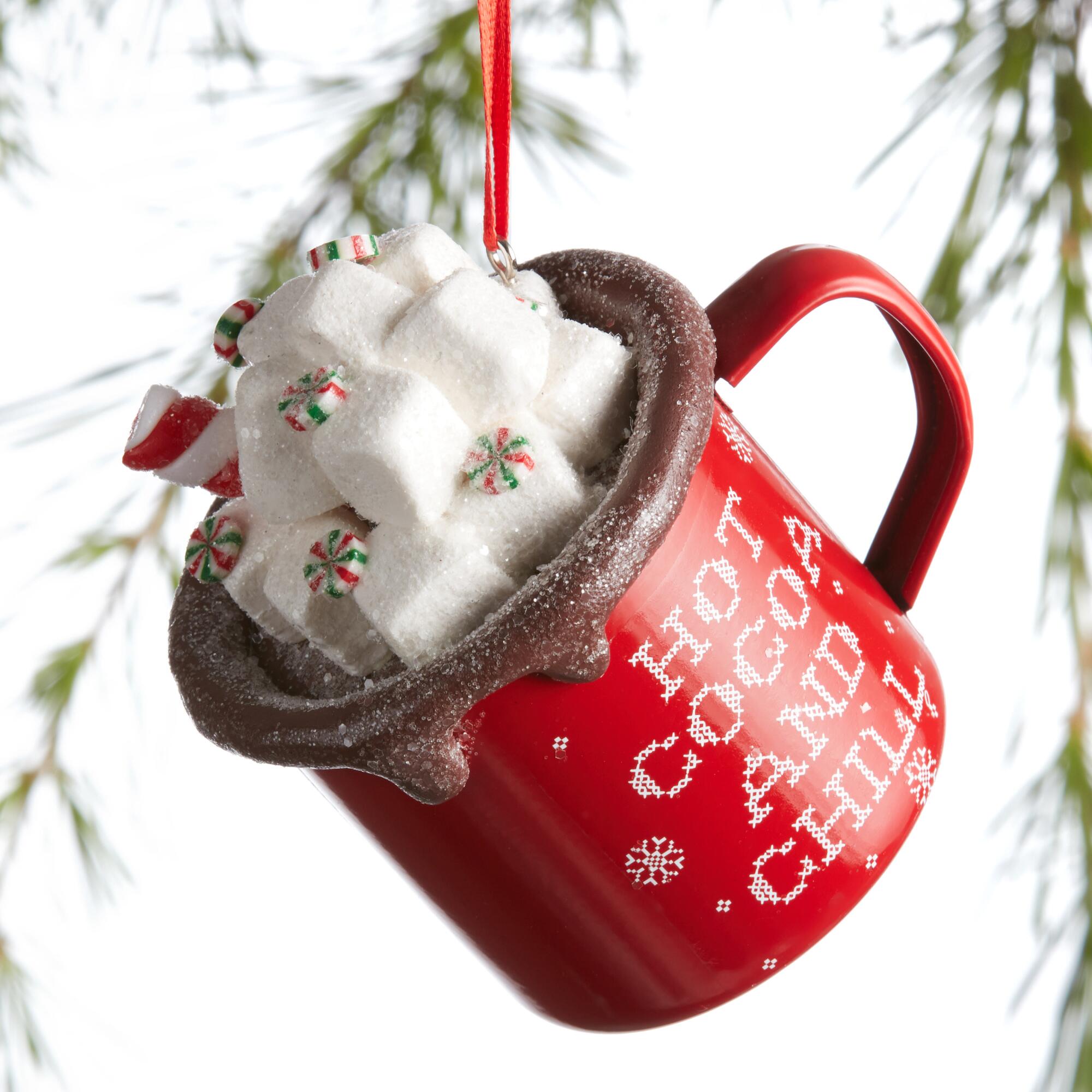 Red Metal Hot Cocoa and Chill Mug Ornament by World Market