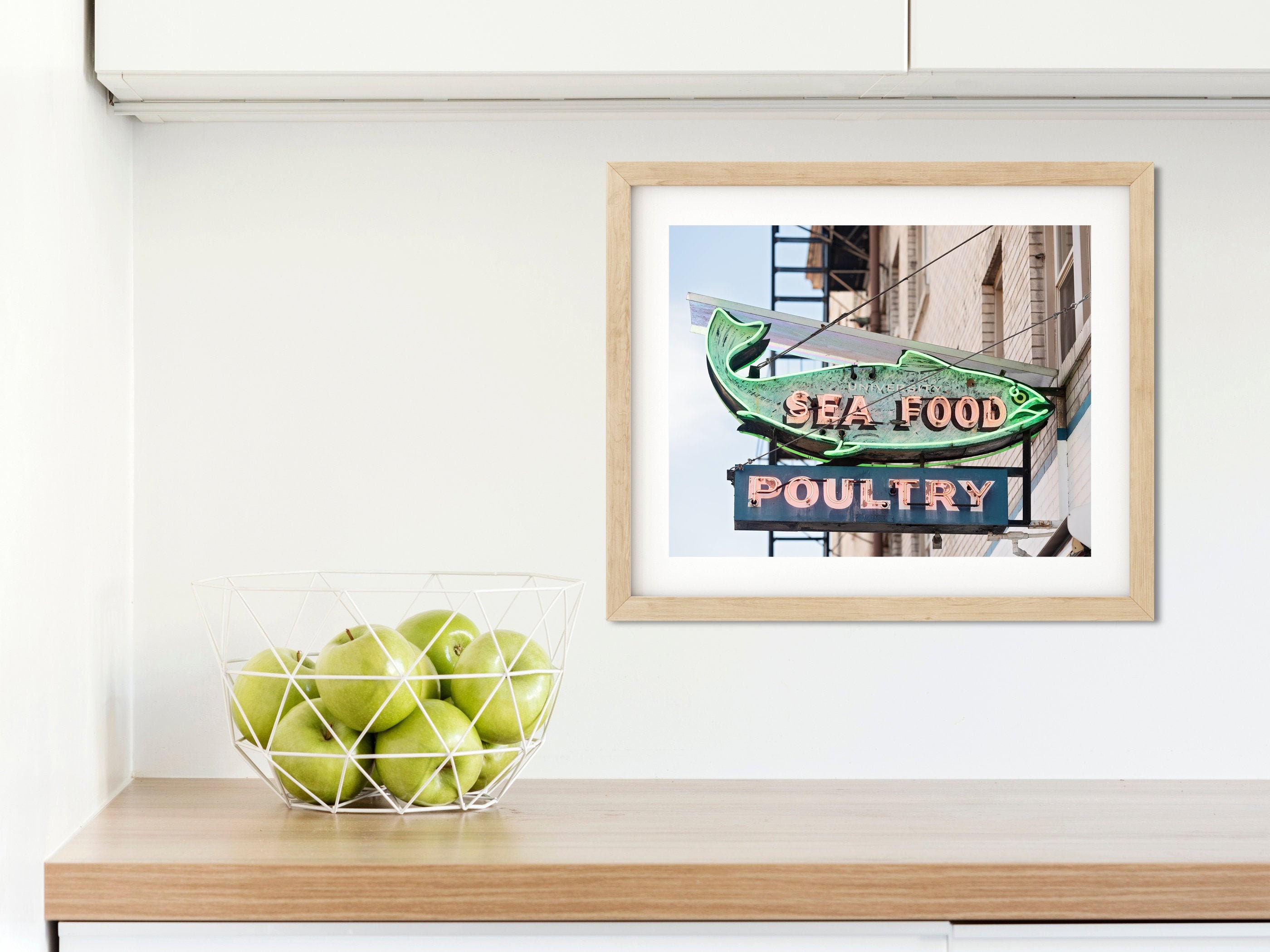 Seafood Sign Print, Seattle Wall Decor