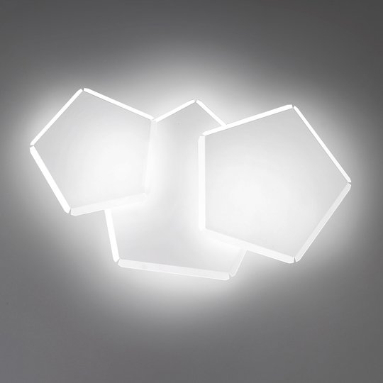 LED-seinävalaisin Pleiadi valkoinen, 3-lamppuinen