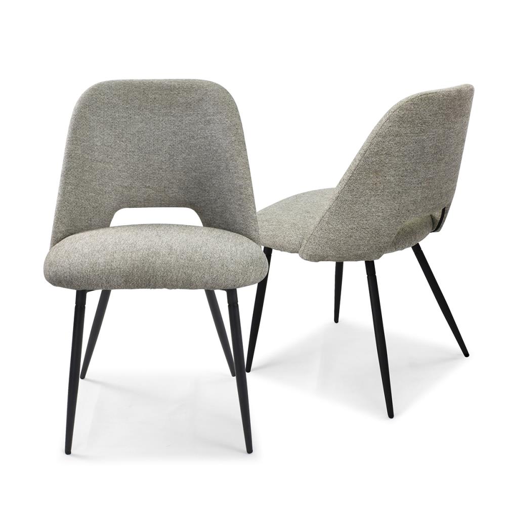 NeuType Casual Polyester/Polyester Blend Upholstered Dining Side Chair (Metal Frame) in Gray | MIRUO-A052