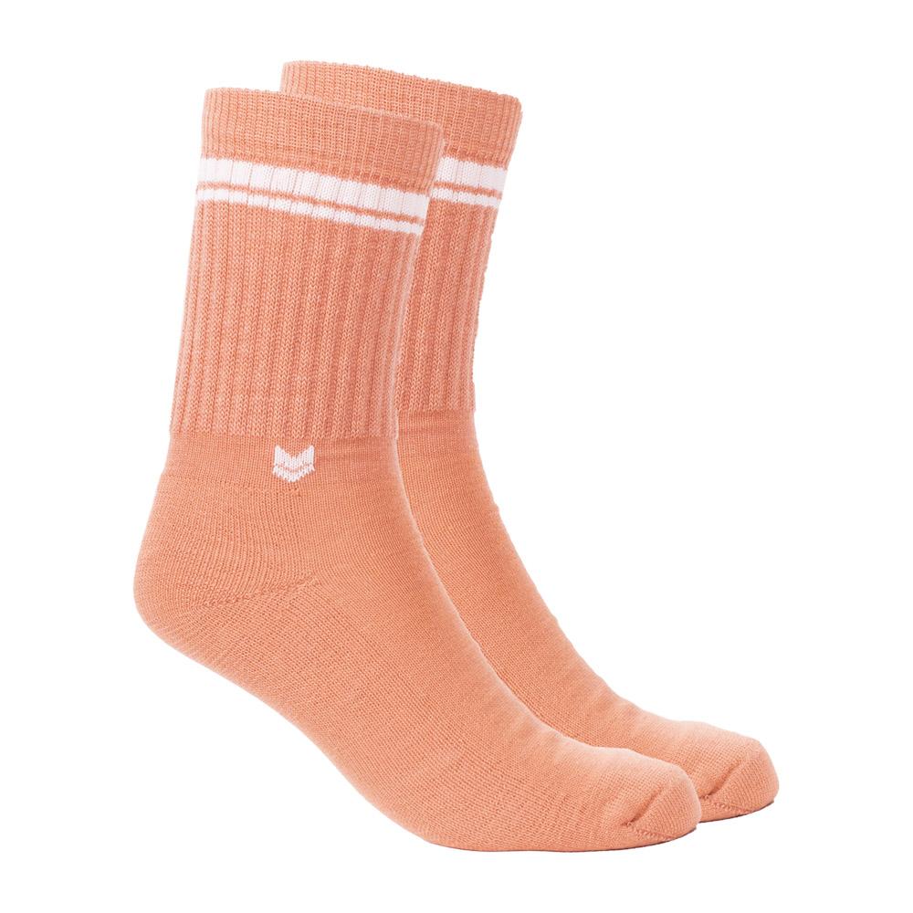 VAI-KØ Crew Sock - Organic Merino Wool, Salmon Pink / 35-38