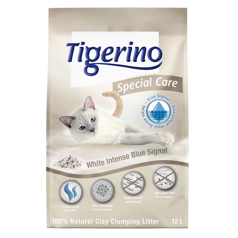 2 x 12l Tigerino Special Care Cat Litter - Special Price!* - White Intense Blue Signal