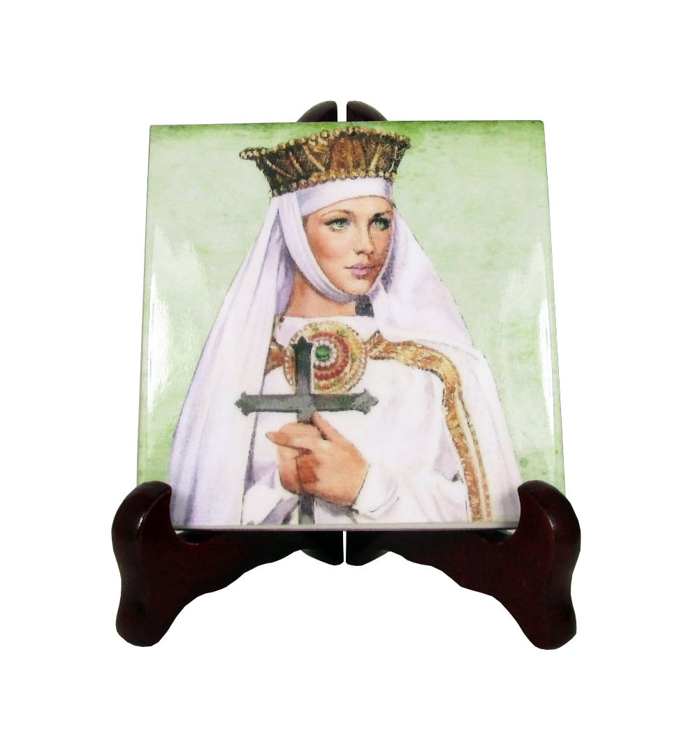 Saint Margaret Of Scotland - Catholic Saints Serie Icon On Ceramic Tile St Queen Art