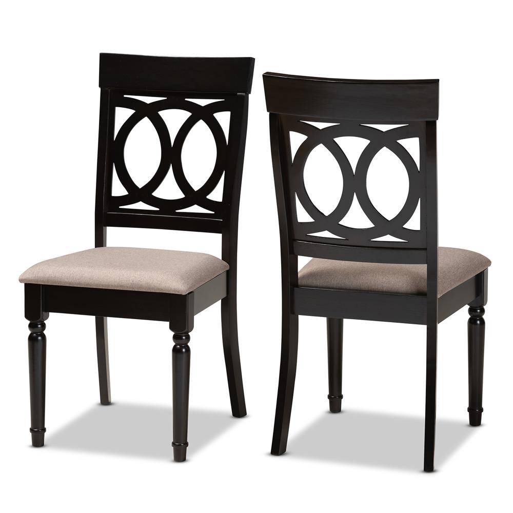 Baxton Studio Set of 2 Lucie Contemporary/Modern Polyester/Polyester Blend Upholstered Dining Side Chair (Wood Frame) in Off-White | 165-2PC-10537-LW