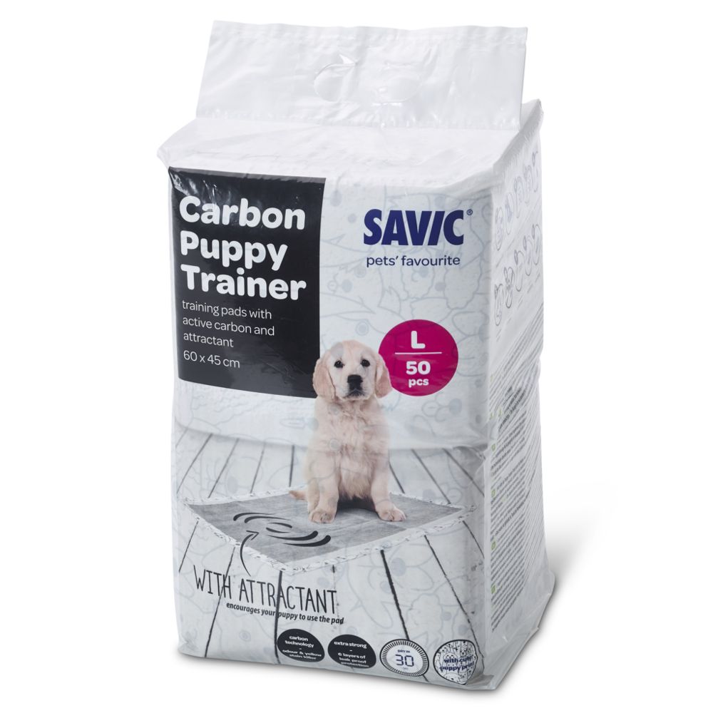 Savic Puppy Trainer Pads with Activated Charcoal - Medium: 45 x 30cm, 50 Pads
