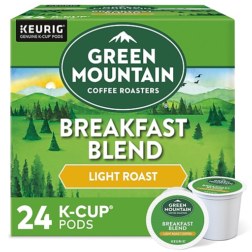 Green Mountain Breakfast Blend Coffee, Keurig K-Cup Pods, Light Roast, 24/Box (6520)