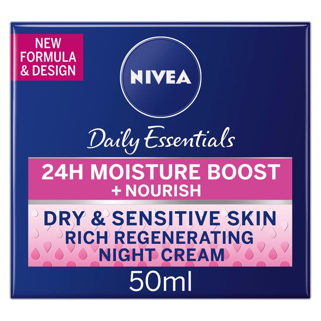 NIVEA Face Rich Regenerating Night Cream for Dry & Sensitive Skin