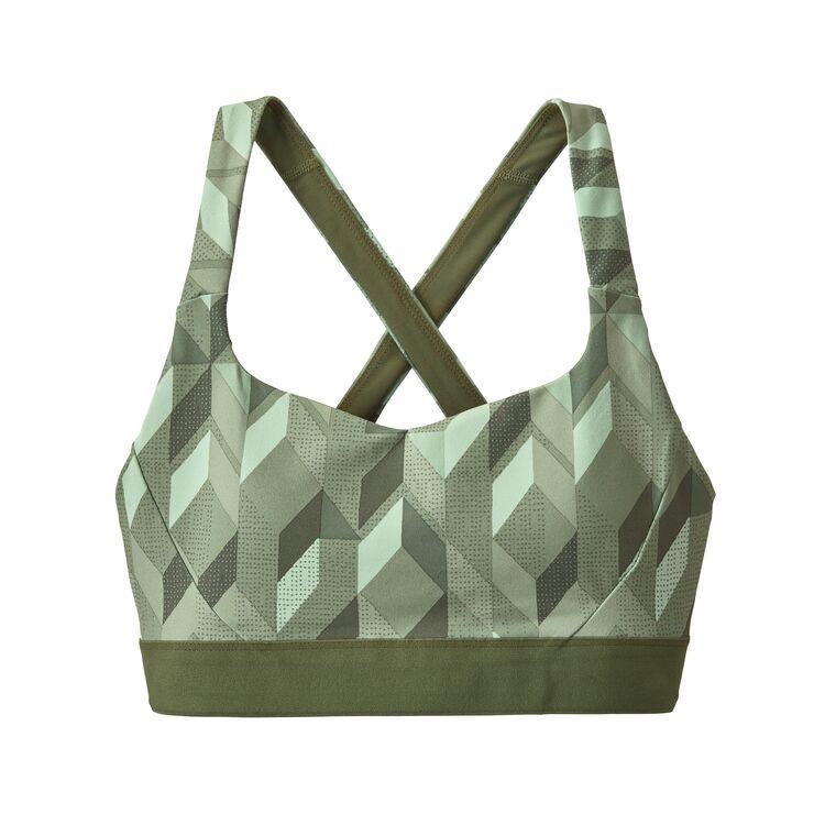 Patagonia Women's Switchback Sports Bra - Recycled Polyester, Fast Quilt: Gypsum Green / S