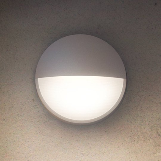 Pyöreä Capricorn-ulkoseinävalaisin LED-valolla