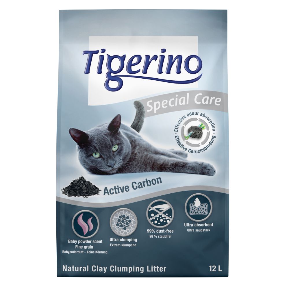 Tigerino Special Care Cat Litter - Active Carbon - Economy Pack: 2 x 12 litre