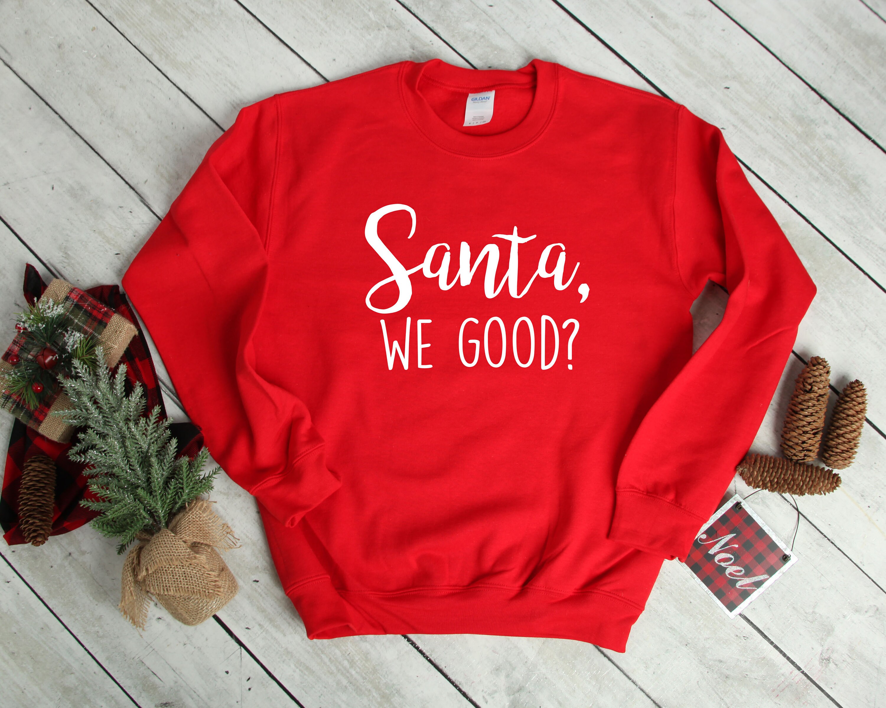 Santa We Good Heavy Blend Crewneck Sweatshirt, Christmas Sweater, Ugly Pajamas, Dear I Tried, Naughty