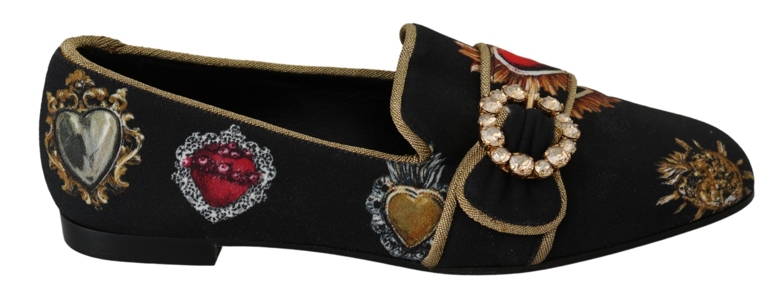 Dolce & Gabbana Women's Amore Heart Loafers Black LA6591 - EU35.5/US5