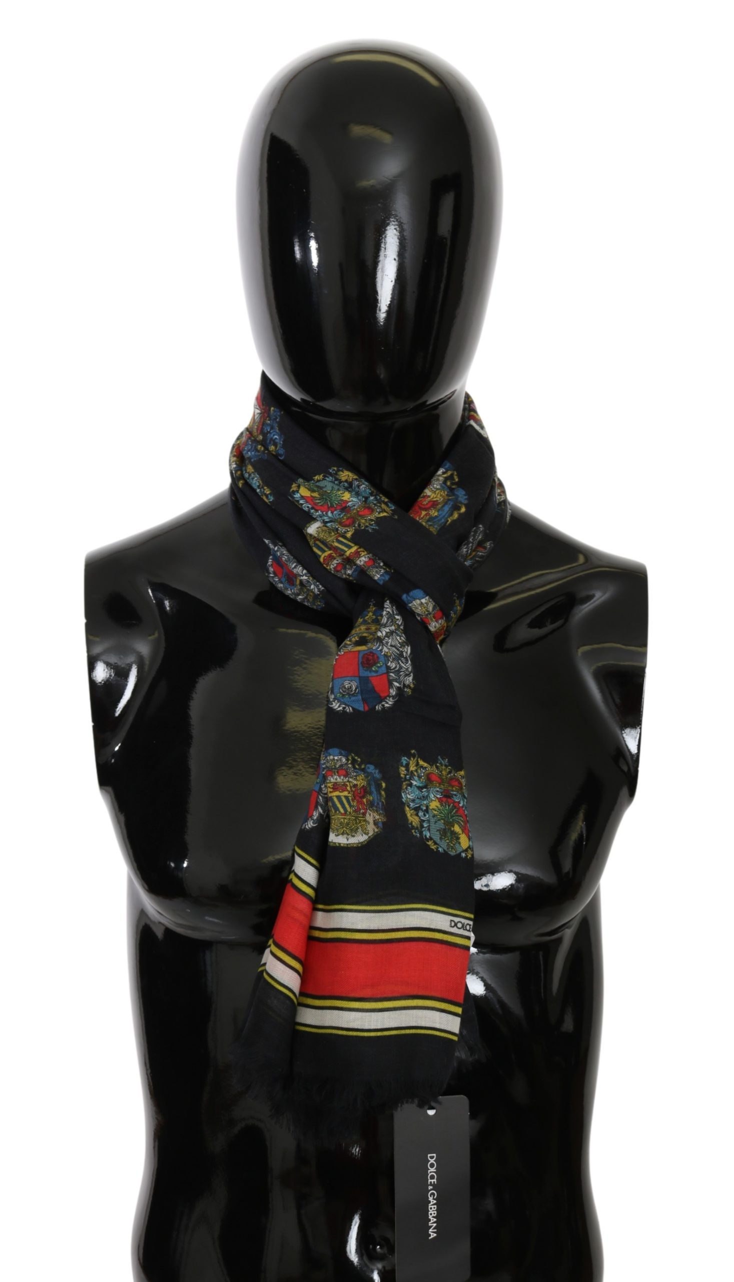 Dolce & Gabbana Men's Medal Neck Wrap Scarf Black MS5579