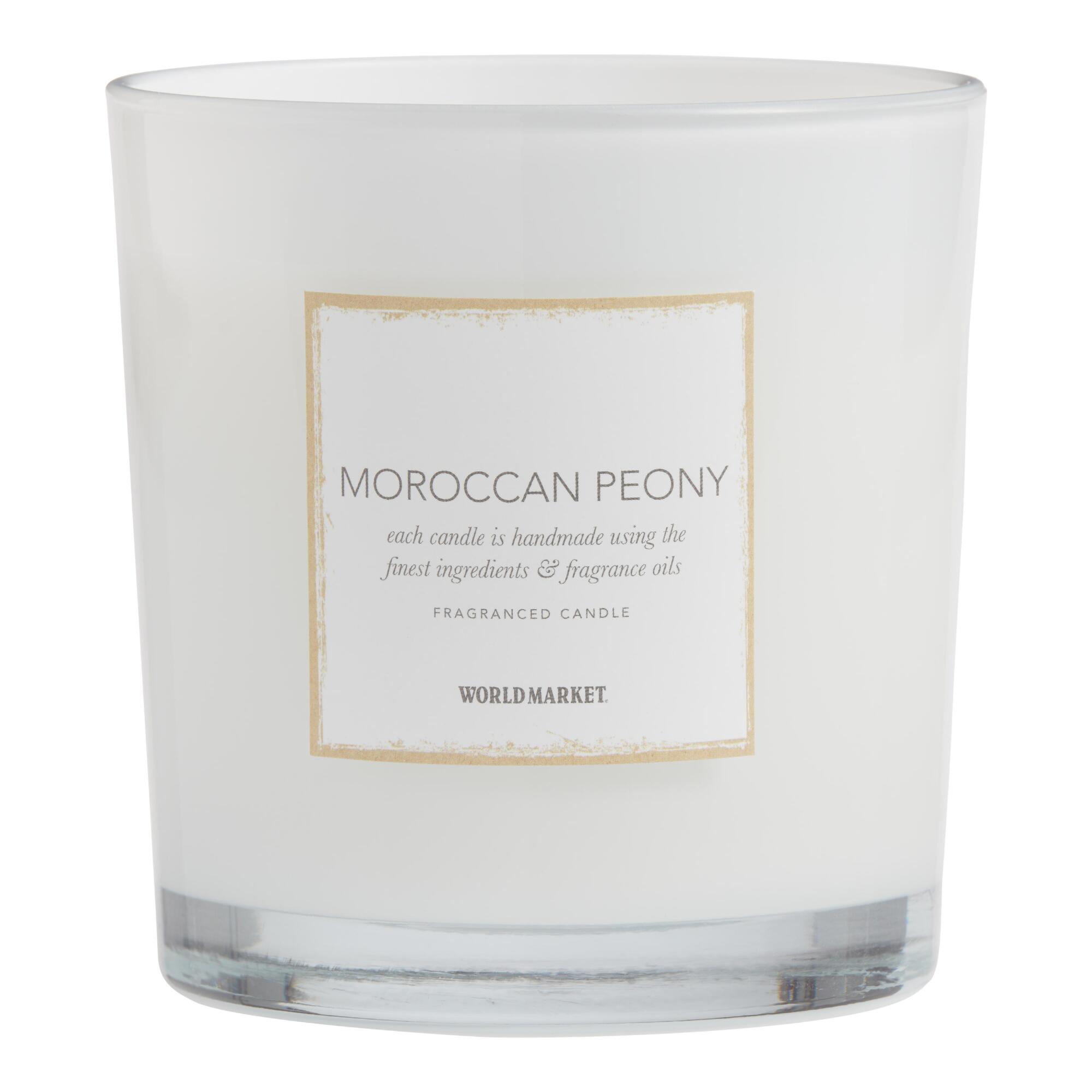 Moroccan Peony Scented Candle: White - Scented Wax by World Market