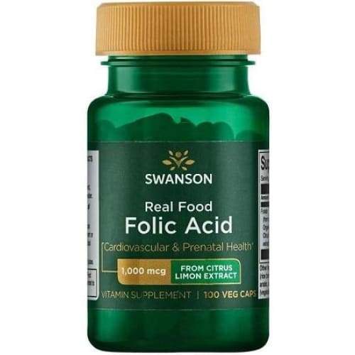 Real Food Folic Acid, 1000mcg - 100 vcaps